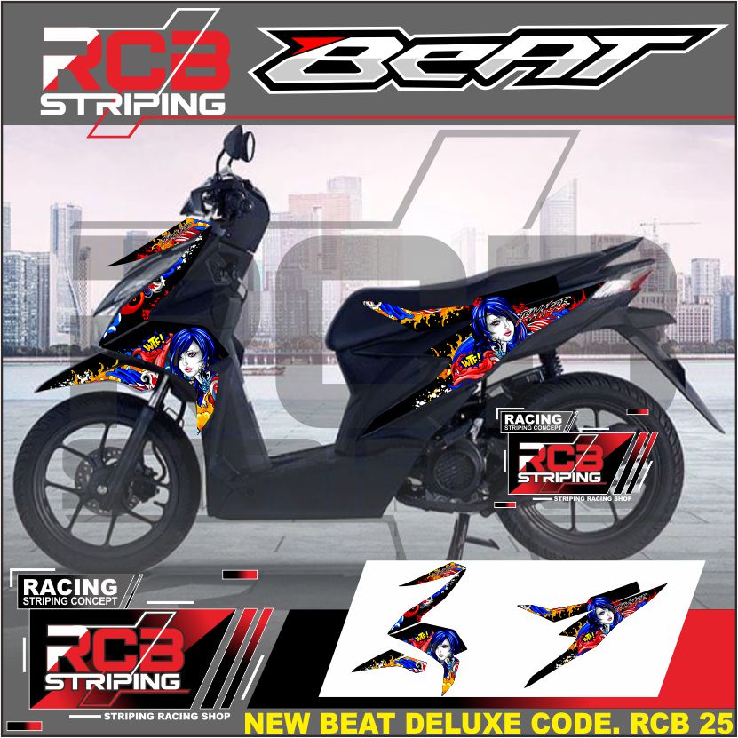 Jual Striping Stiker Beat Deluxe Aksesoris Motor Stiker Honda Beat