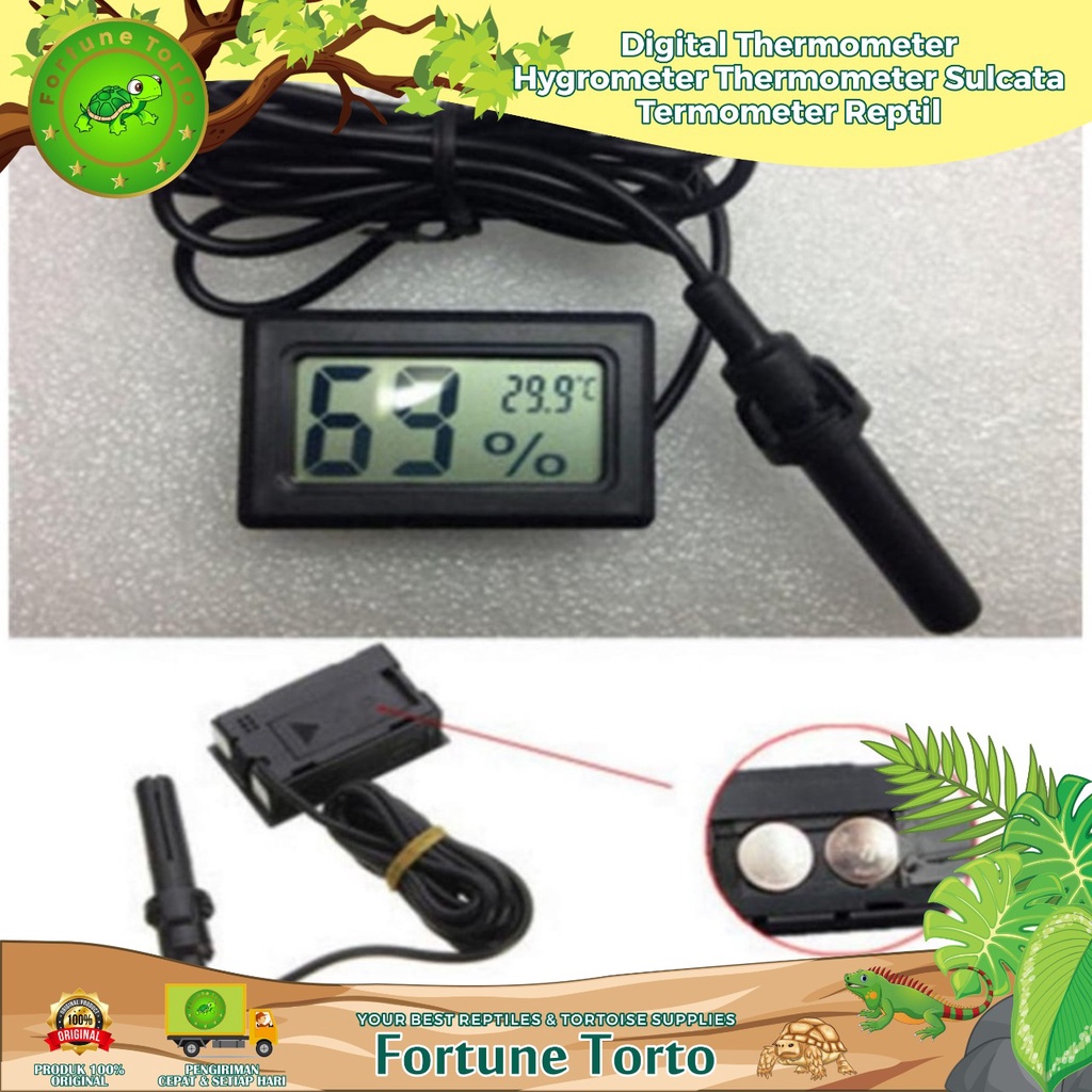 Jual Digital Thermometer Hygrometer Thermometer Sulcata Termometer