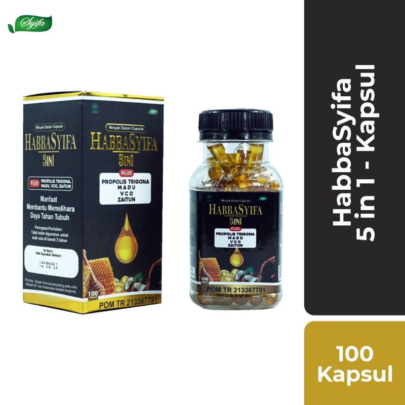 Jual Habbasyifa 5in1 Kapsul 100 Kapsul Minyak Habbatussauda Oil Extra