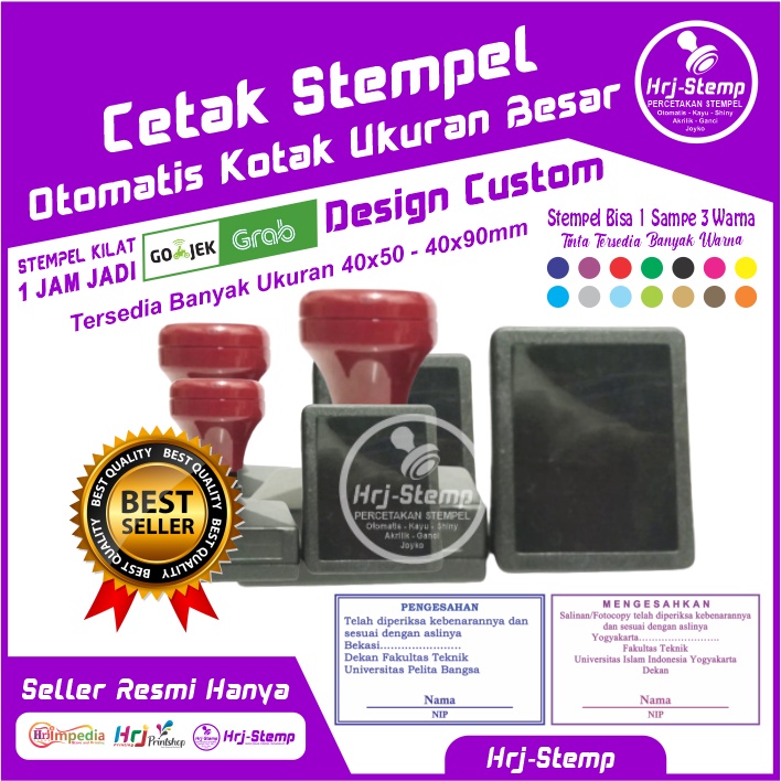 Jual Cetak Stempel Otomatis Ukuran Besar X X Mm Stempel Warna