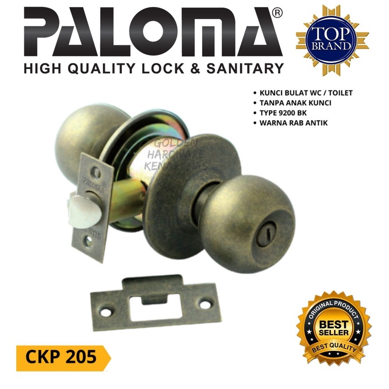 Jual Paloma Ckp Gagang Kunci Kamar Mandi Bulat Cylinder Knob Bk