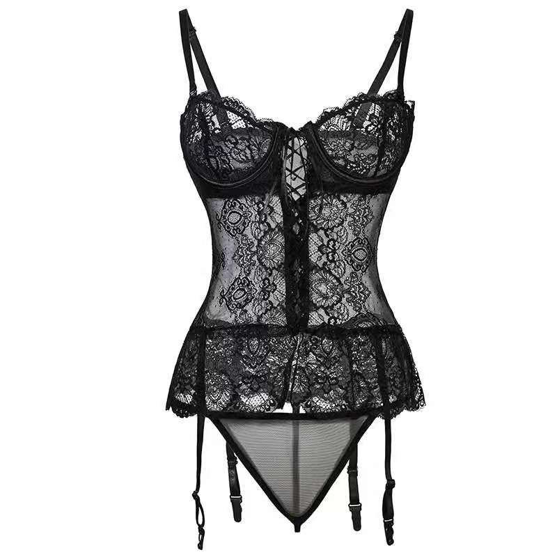 Jual Lingerie Sext Hot Binal Open Bra BodySuit Lace Tipis BabyDoll Gaun