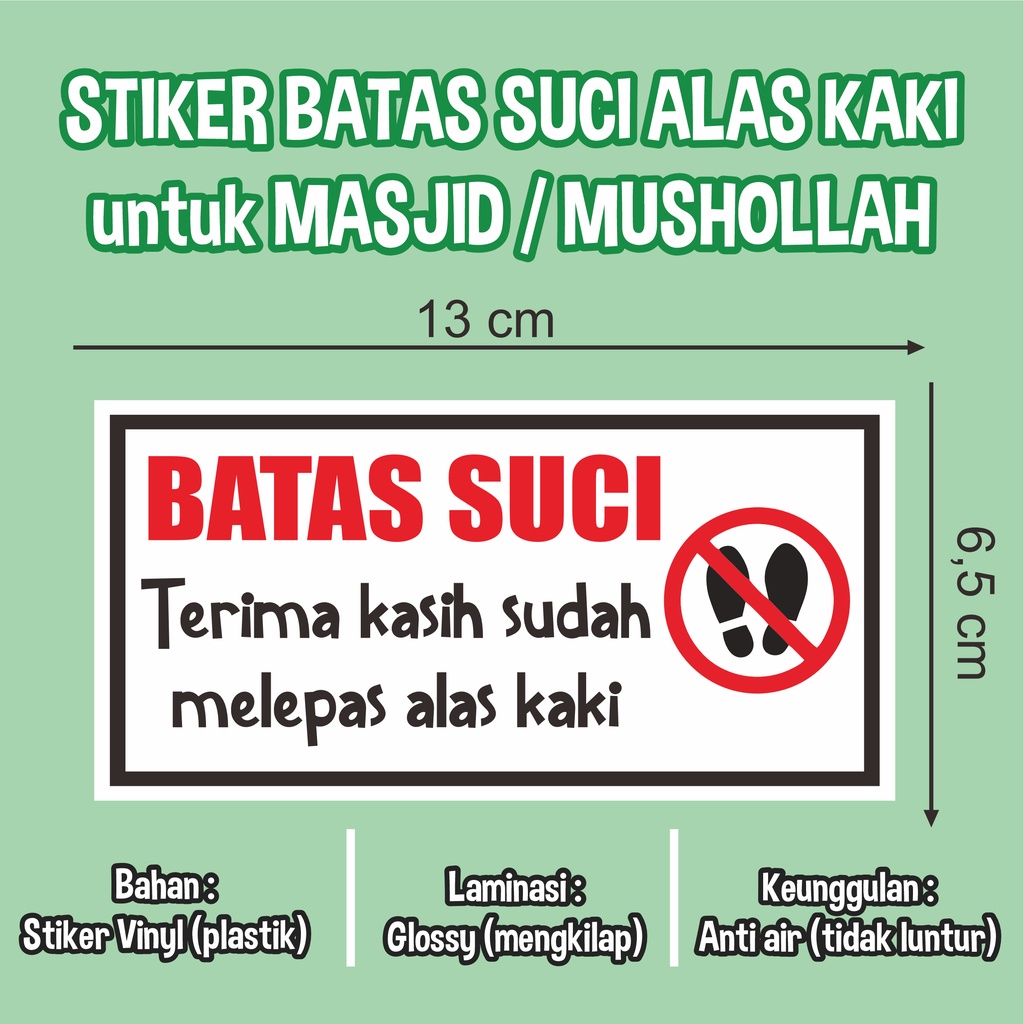 Jual STIKER BATAS SUCI MELEPASKAN ALAS KAKI UNTUK MASJID MUSHOLLAH