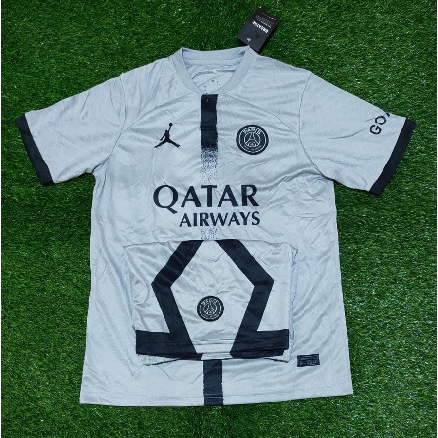 Jual PSG AWAY 1 STEL JERSEY BAJU BOLA CELANA FULLSET SILVER 2022 2023