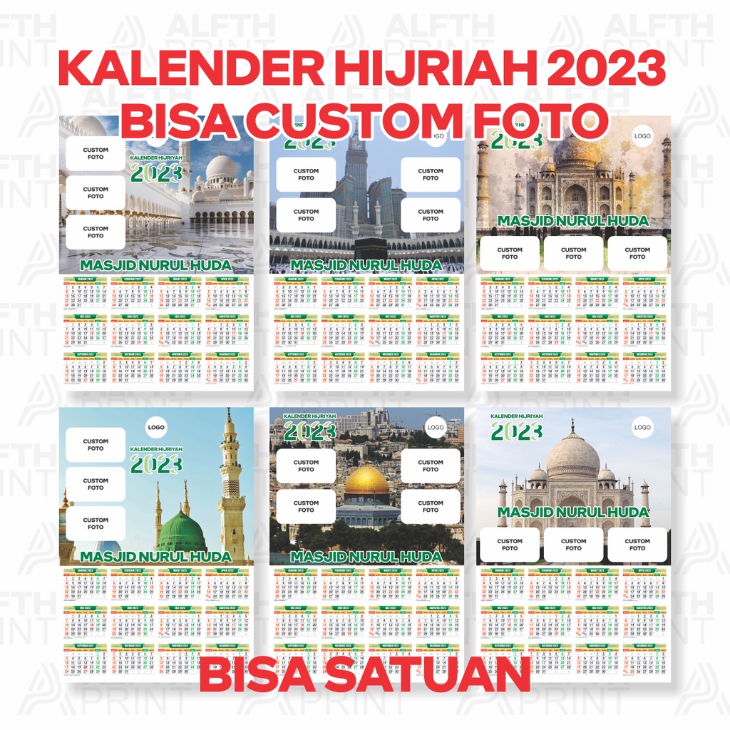 Jual Cetak Kalender Hijriah Islami Custom Foto Kalender Poster