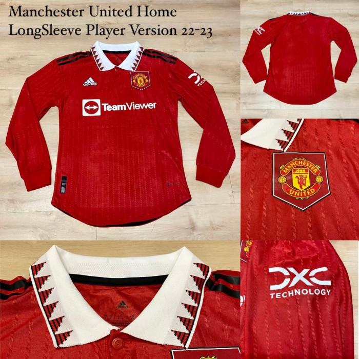 Jual JERSEY BOLA MANCHESTER UNITED MU HOME PLAYER ISSUE PI LONGSLEEVE