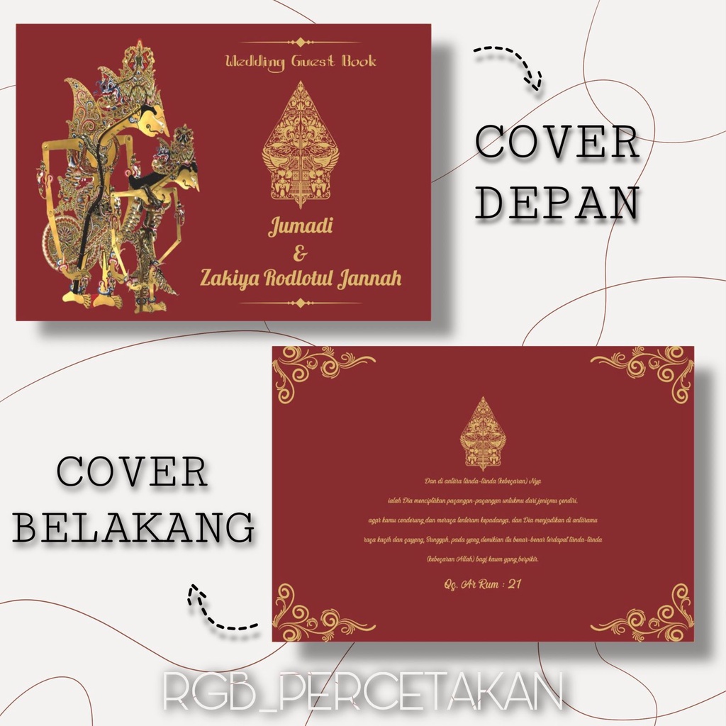 Jual Buku Tamu Pernikahan Custom Nama Guest Book Wedding Shopee