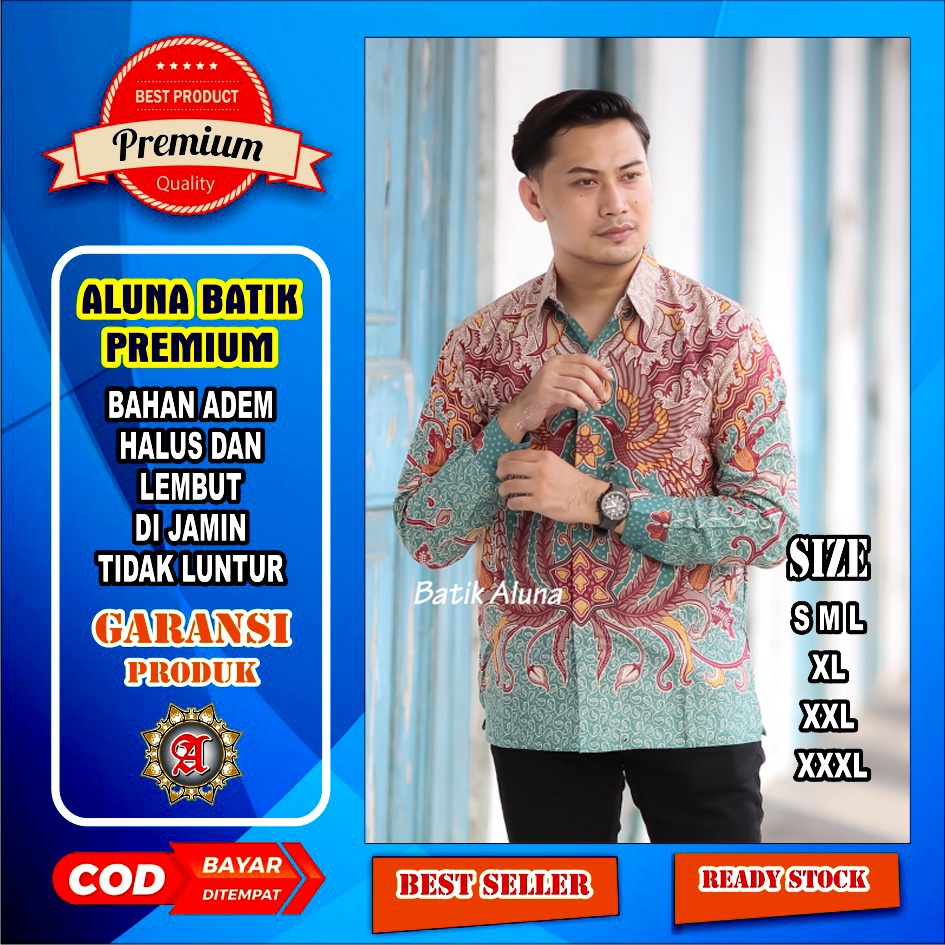 Jual Baju Batik Pria Solo Lengan Panjang Premium Batik Cowoktradisional