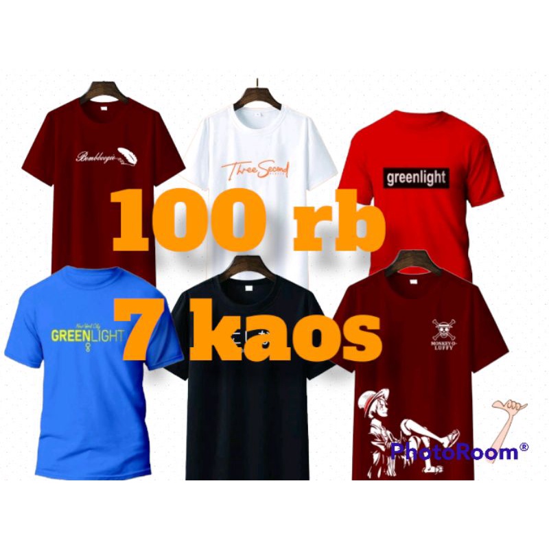 Jual PAKET HEMAT 7 KAOS 100RB ACAK KAOS DISTRO PRIA KAOS DEWASA