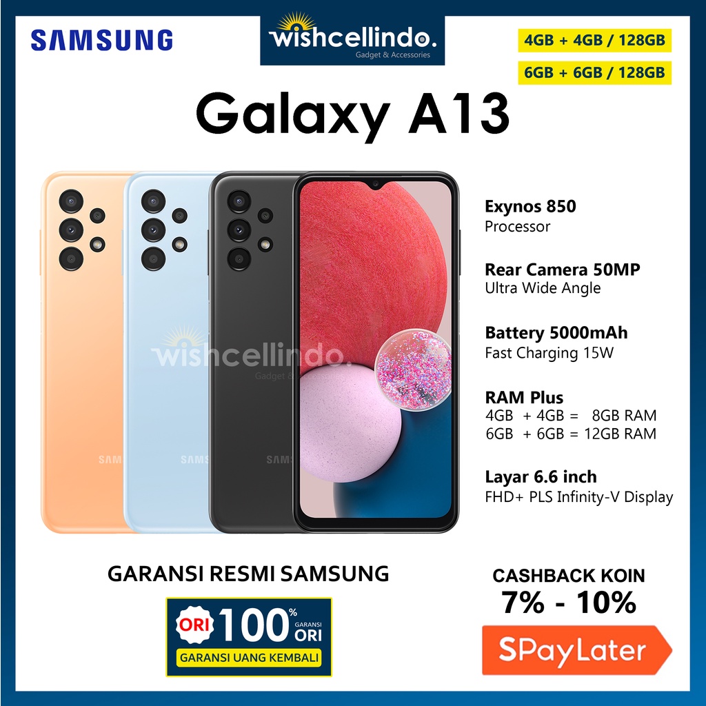 Jual Samsung Galaxy A13 6 128GB Dan A13 4 128GB Garansi Resmi