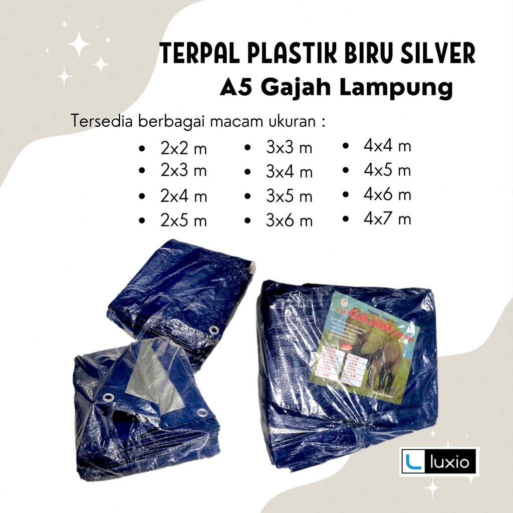 Jual Terpal Plastik Jadi Cap Gajah Lampung Biru Silver Terpal Kolam