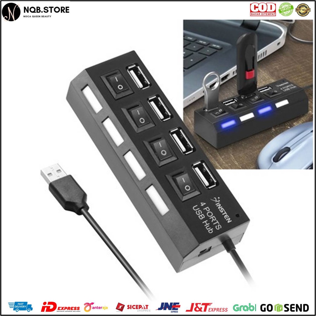 Jual NQB USB Hub 4 Port Output On Off Saklar 4IN1 2 0 High Speed 4 IN