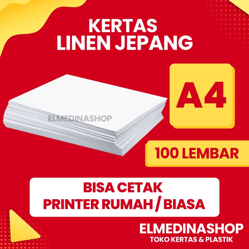 Jual A4 100 LEMBAR Kertas Linen Jepang Polos Untuk Costum