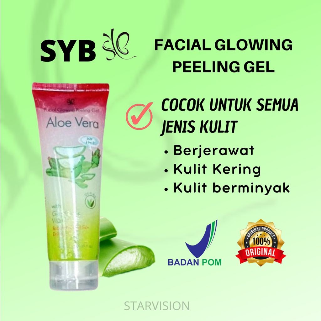 Jual Syb Peeling Gel Aloevera Facial Glowing Eksfoliasi Wajah Peeling