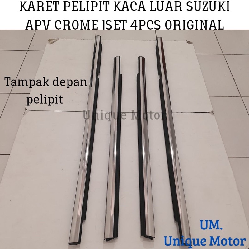 Jual Karet Pelipit Kaca Luar Suzuki APV Chrome 1 Set 4 Pcs Original