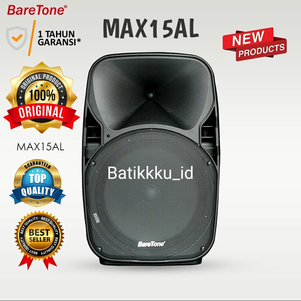 Jual SPEAKER PORTABLE AKTIF BARETONE MAX15AL MAX 15 AL ORIGINAL 15 INCH