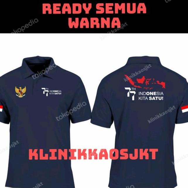 Jual Baju Kaos Polo Kerah Hut Ri 77 Indonesia Satu Kemerdekaan Ri