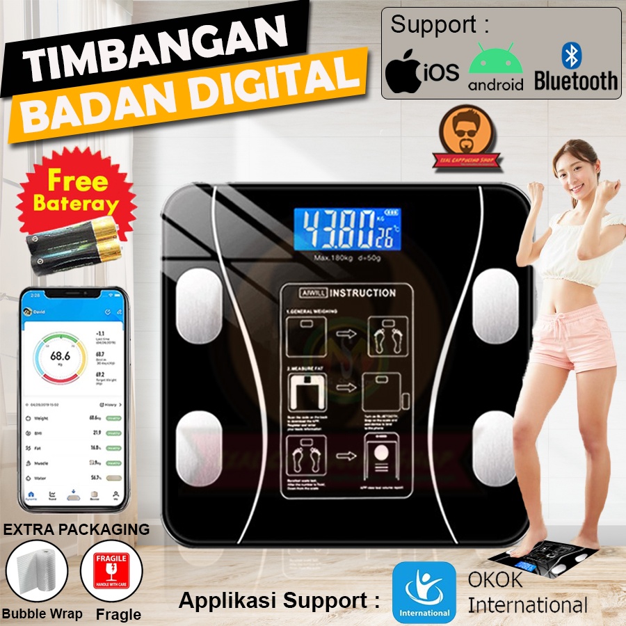 Jual Timbangan Badan Digital Badan Body Fat Monitor With App Smart