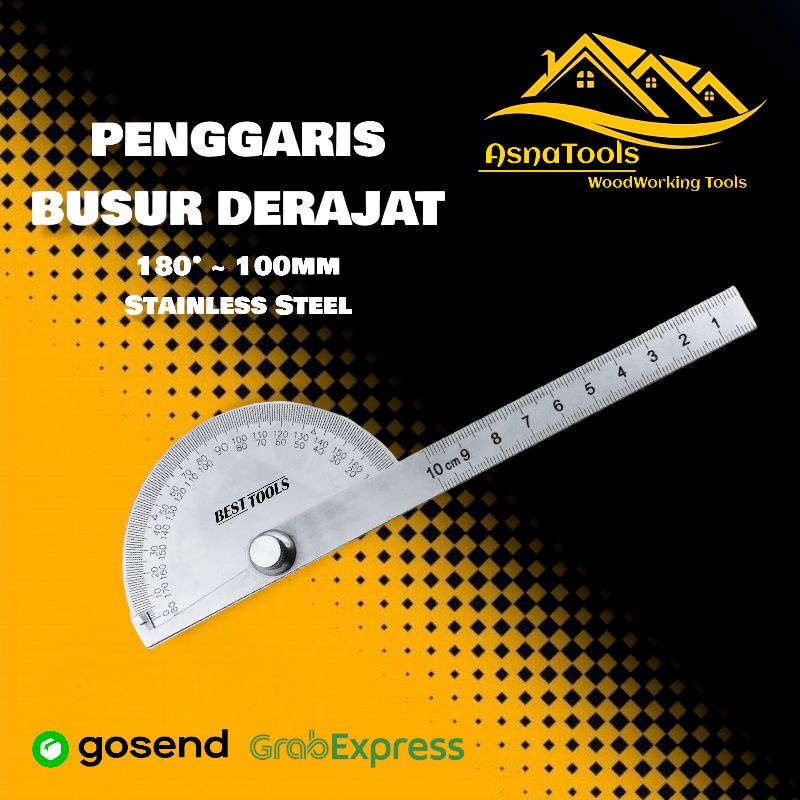 Jual Busur Derajat Penggaris Combi Stainless Protractor Alat Ukur Sudut