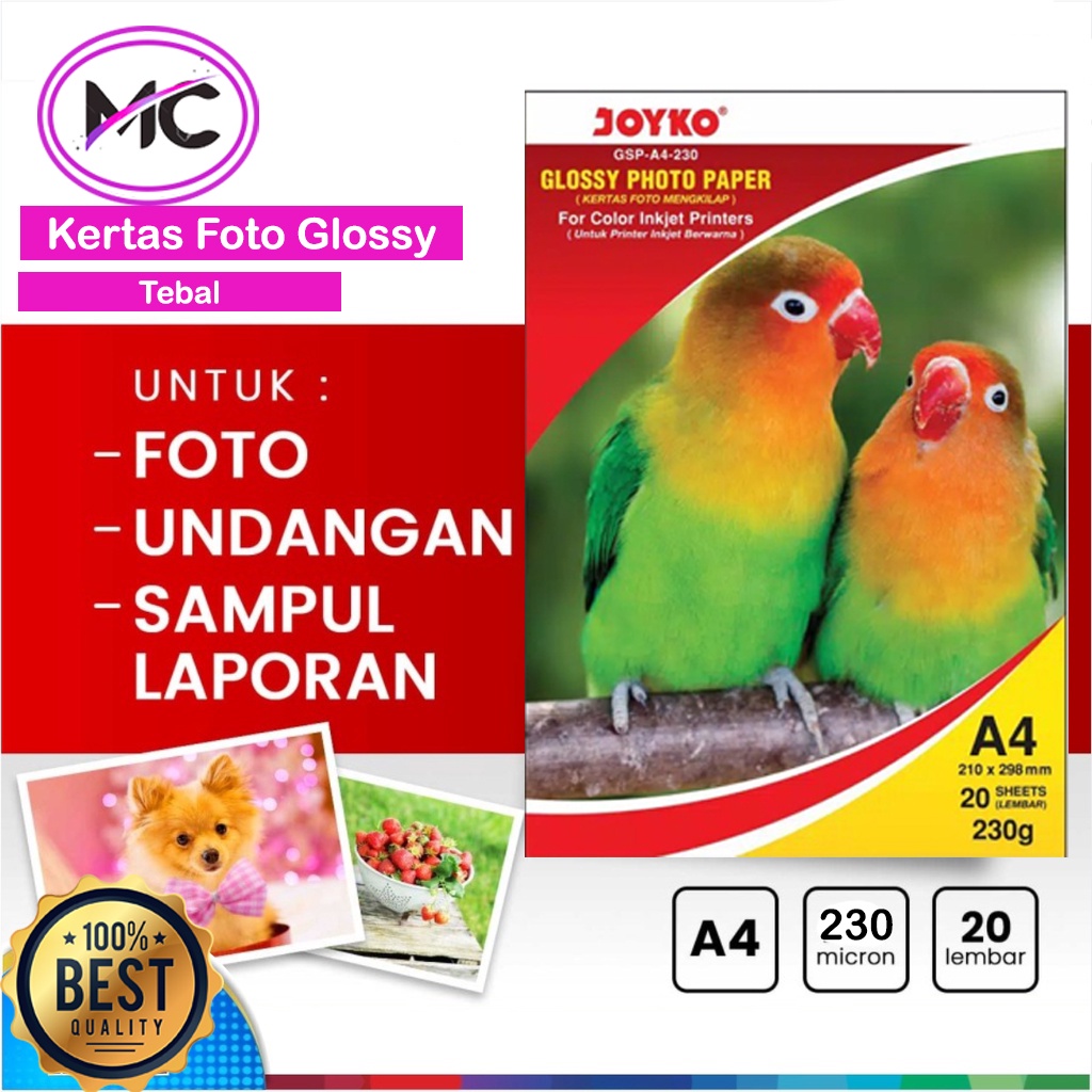 Jual Kertas Foto Glossy A Tebal Joyko Gram Photo Paper Premium