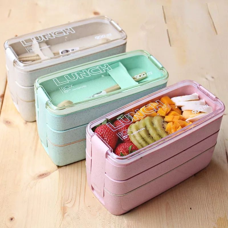 Jual Kj Tempat Makan Bento Bekal Lunch Box Segi Susun Gandum Bpa