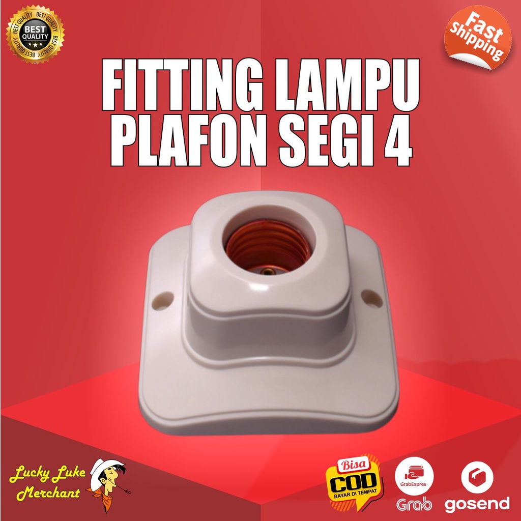 Jual Fiting Lampu Plafon Fitting Listrik Segi Tembaga Copper Square