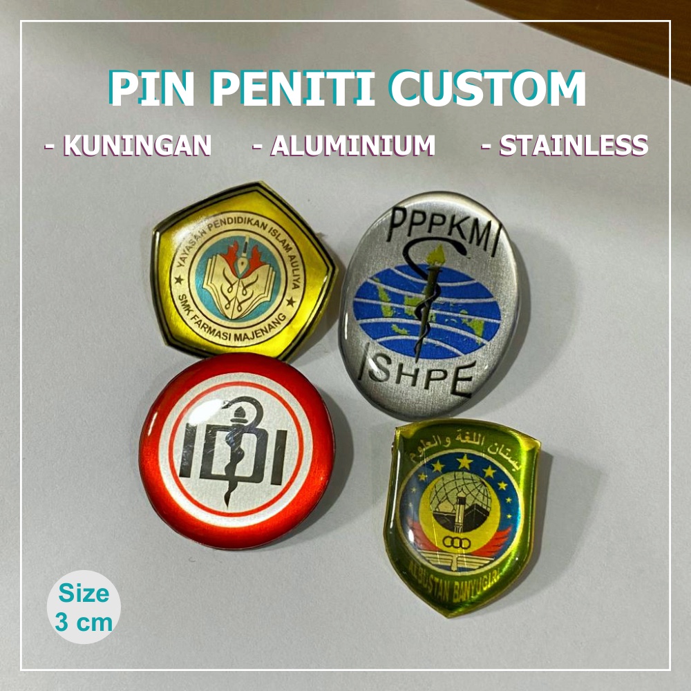 Jual Pin Peniti Custom Logo Foto Tulisan Shopee Indonesia