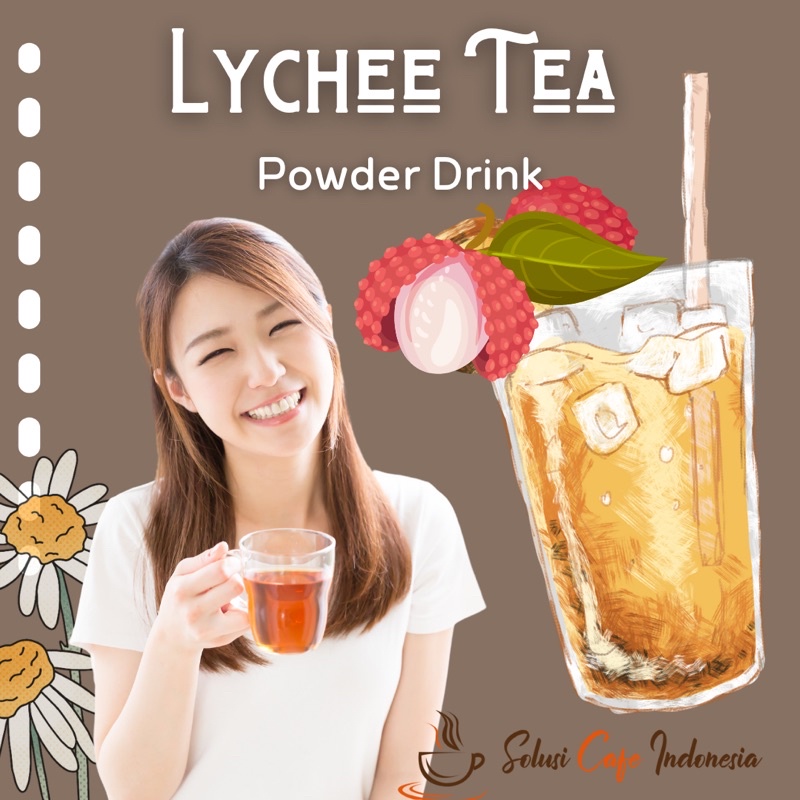 Jual Bubuk Minuman Lychee Tea Kg Teh Rasa Leci Powder Drink Solusi