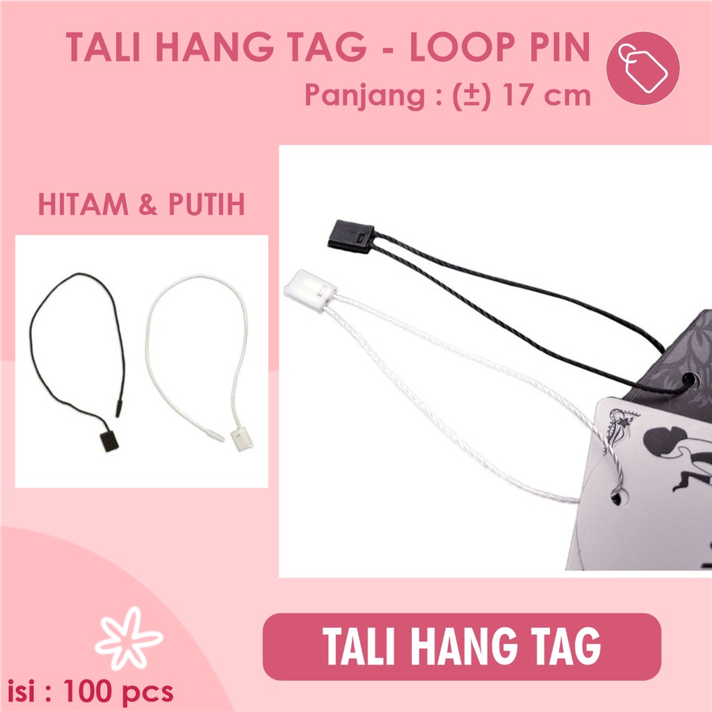 Jual 100 Pcs Tali Hangtag Loop Pin Tali Hangtag Baju Tali Label