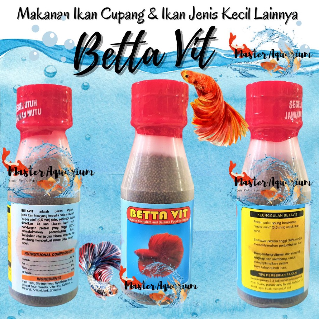 Jual Betta Vit 30gr Pelet Pakan Makanan Ikan Cupang Guppy Dan Ikan