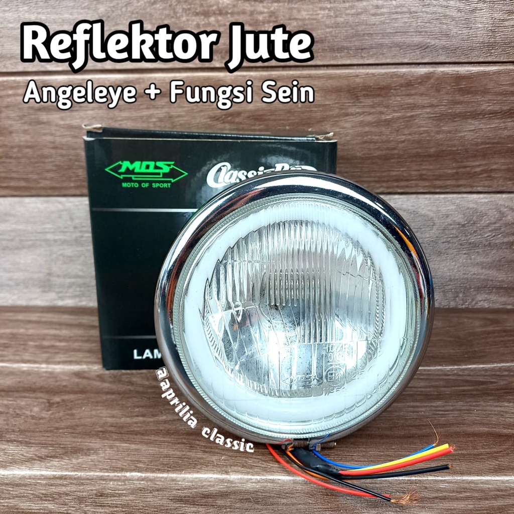 Jual Reflektor Jute LED Angel Eye Plus Riting Set Batok Crome Headlamp