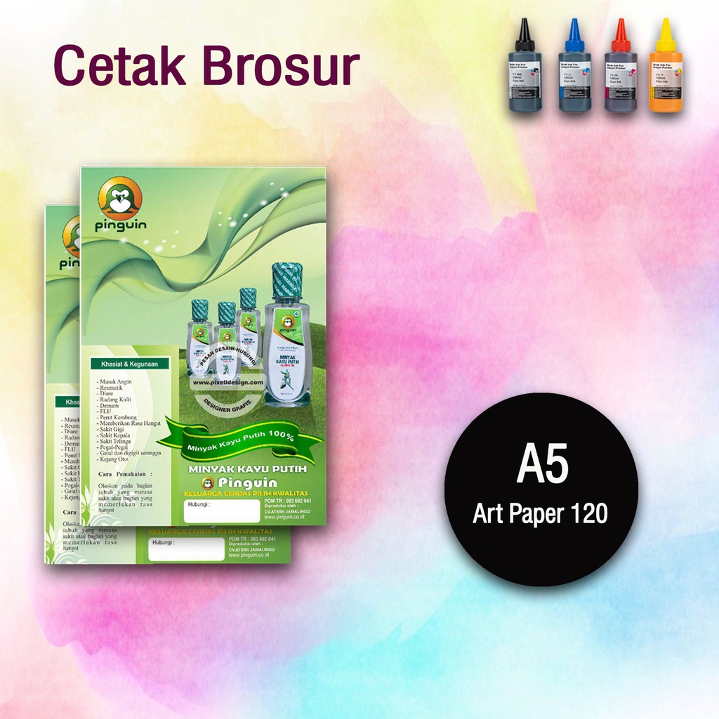 Jual Cetak Brosur A Art Paper Tanpa Minimal Order Sehari Jadi