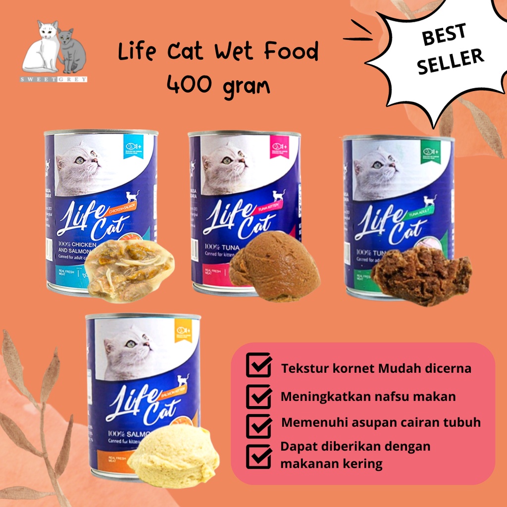 Jual SG LIFE CAT Kaleng Wet Food 400 GRAM Makanan Kucing Basah