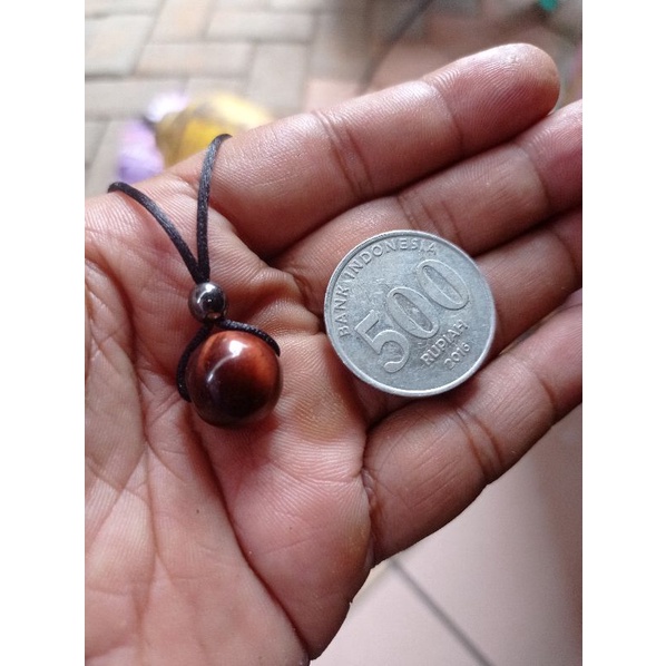 Jual Kalung Batu Alam Biduri Sepah Merah Bata Bulat 14 Mm Shopee