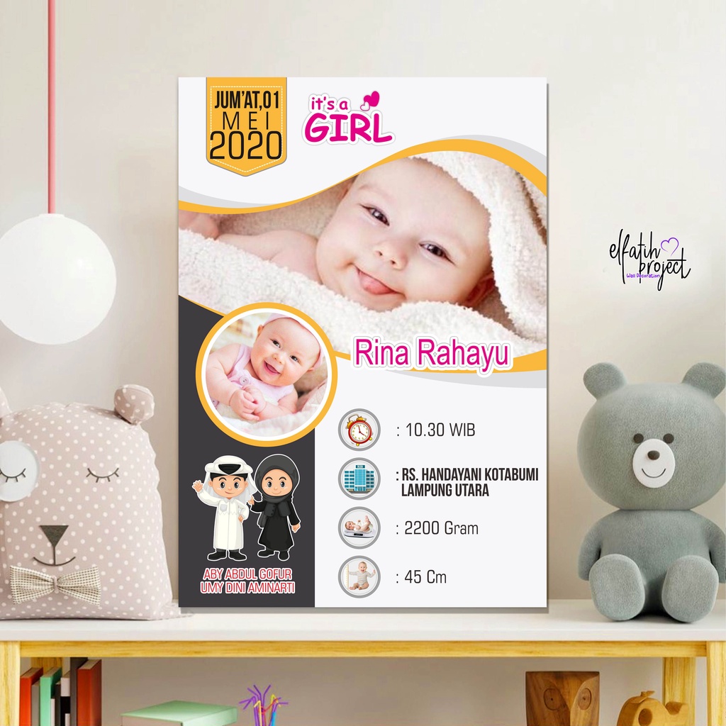 Jual CETAK PHOTO BIODATA BAYI BINGKAI KAYU MDF 20X30CM Shopee Indonesia