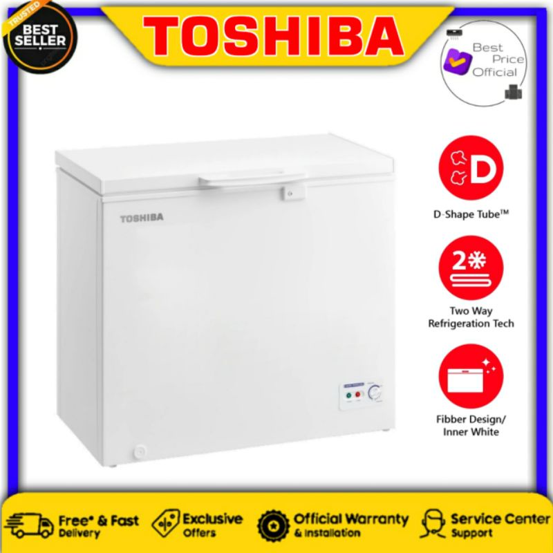 Jual TOSHIBA CR A258I CR A258I Chest Freezer Box 200 Liter Low 150 Watt