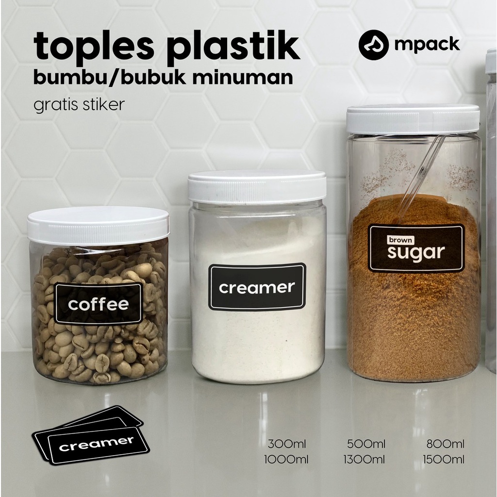 Jual Tabung Toples Bubuk Minuman Toples Bumbu Dapur Kedap Udara