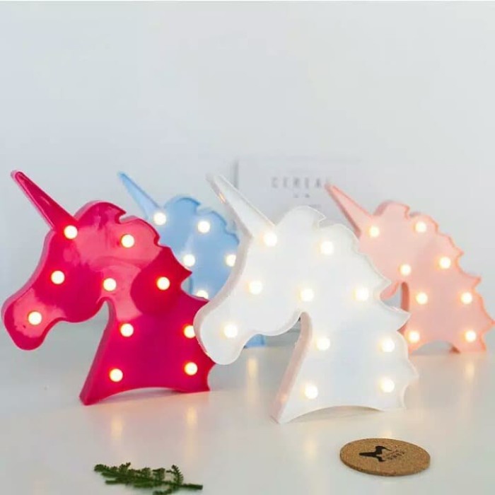 Jual Trendi Lampu Tidur Malam Led Bentuk Kartun Unicorn Flamingo Kaktus