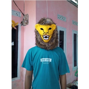 Jual Topeng Macan Bulu Tebal Kostum Pesta Karakter Model Singa Harimau