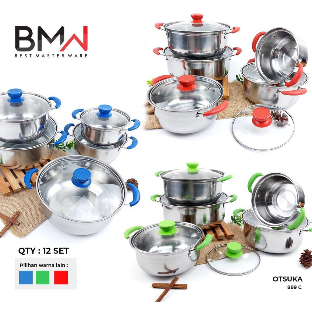 Jual Panci Set Otsuka BMW Tutup Kaca Soup Pot Stock Pot Serbaguna