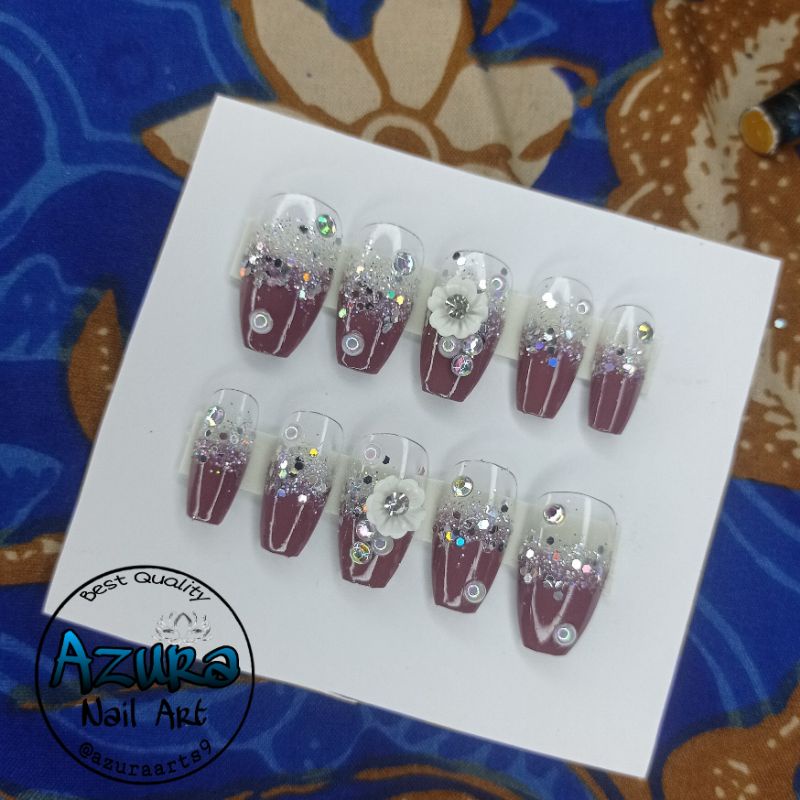 Jual Kuku Palsu Nude Nail Art Wedding Homemade Shopee Indonesia