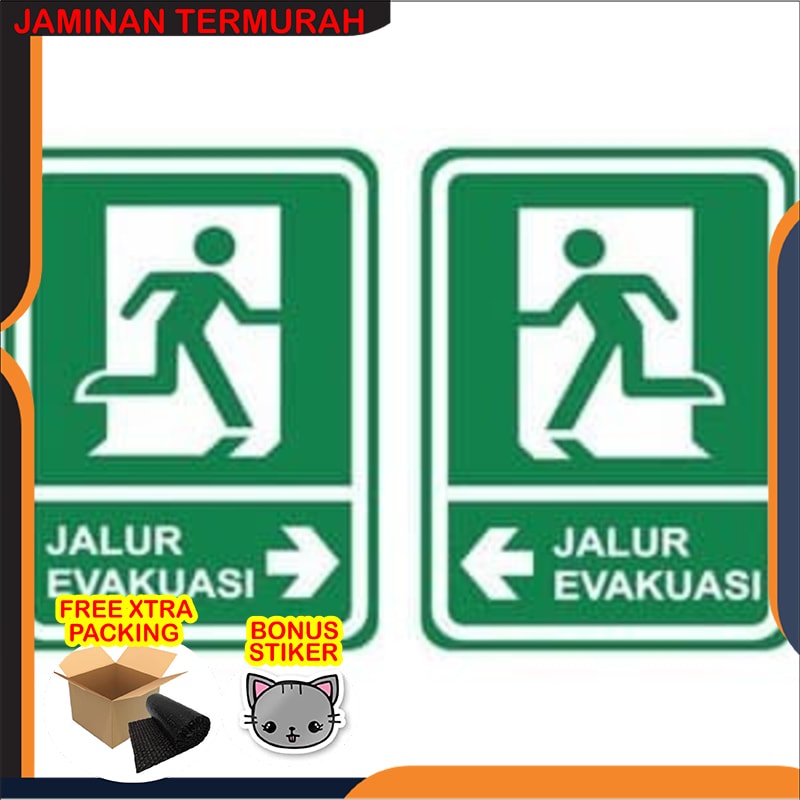 Jual Murah Custom Sign Rambu K3 Akrilik Jalur Evakuasi Ukuran 20 X 30