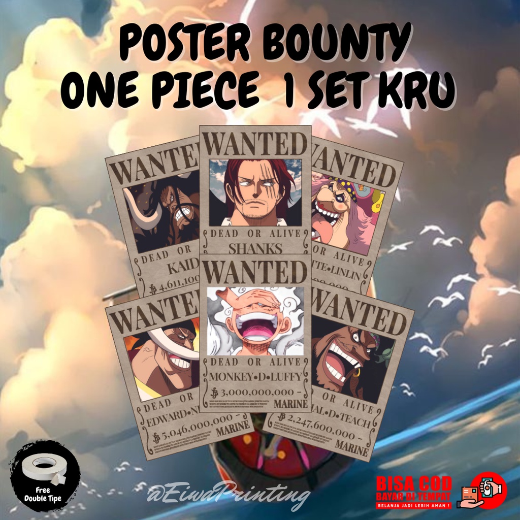 Jual Poster Bounty Whitebeard 1SET KRU ISI 26 PCS Shopee Indonesia