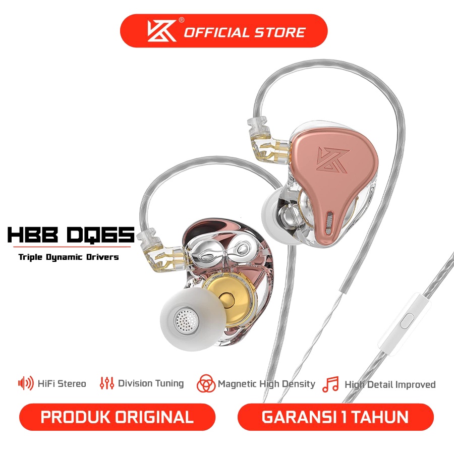 Jual KZ Official Store KZ X HBB DQ6S With Mic In Ear Monitor Earphone