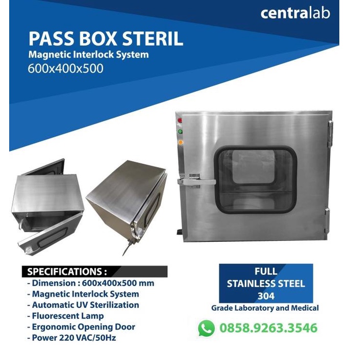 Jual Pass Box Passbox Steril Stainless Steel 304 MAGNETIC SYSTEM