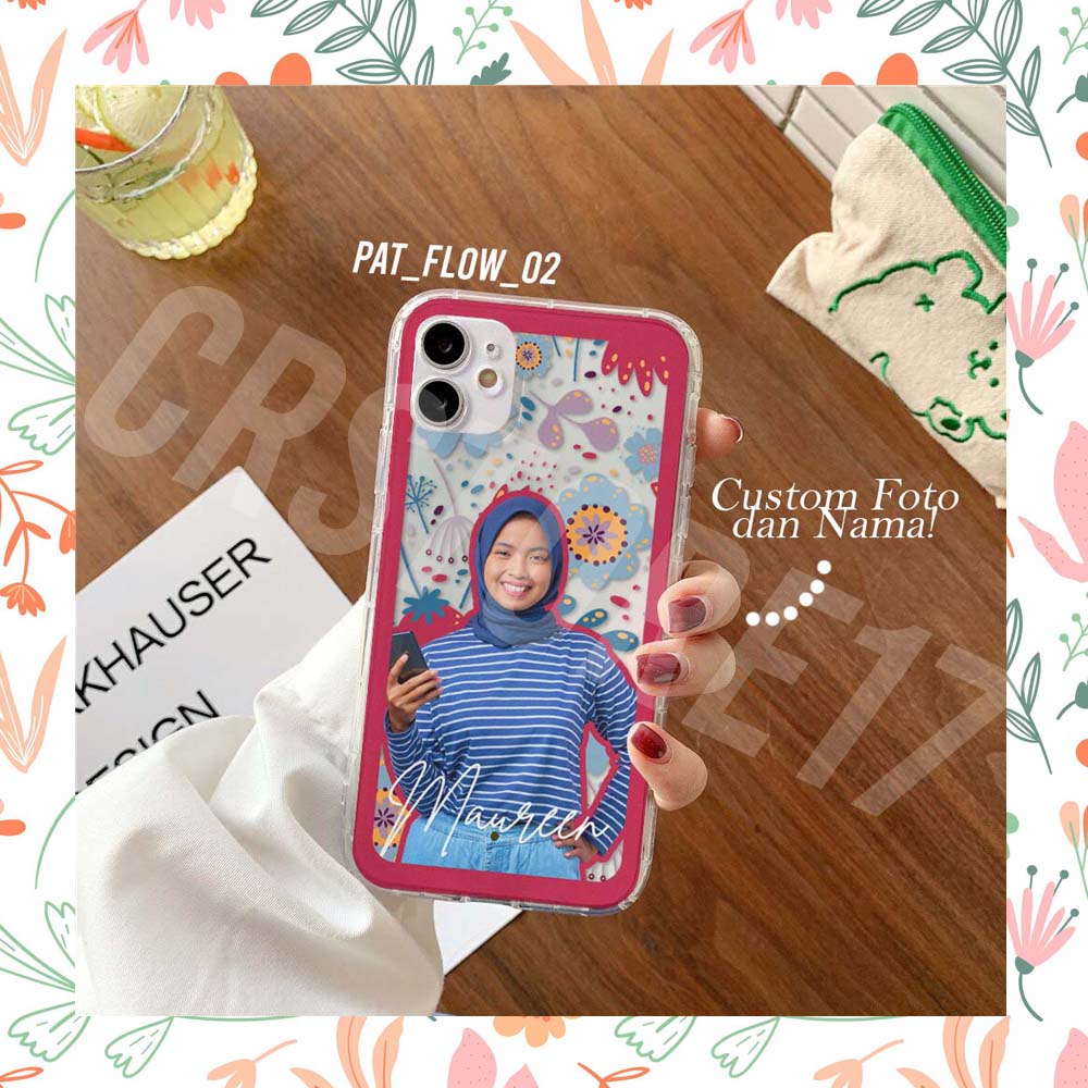 Jual Custom Case Aesthetic Pattern Flowers Dengan Foto Dan Nama Casing