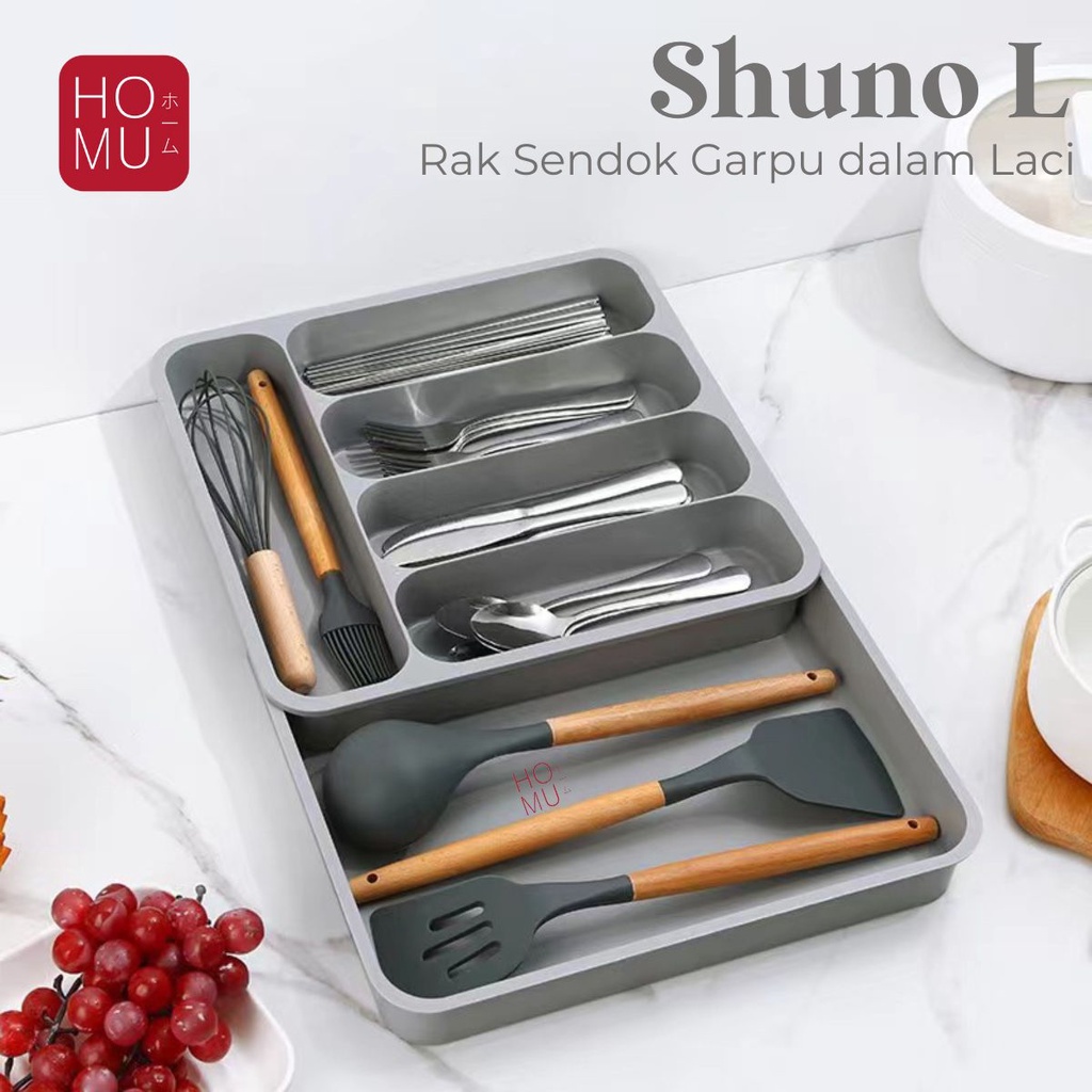 Jual Homu Shuno L Drawer Cutlery Organizer Utensils Storage Penyimpanan