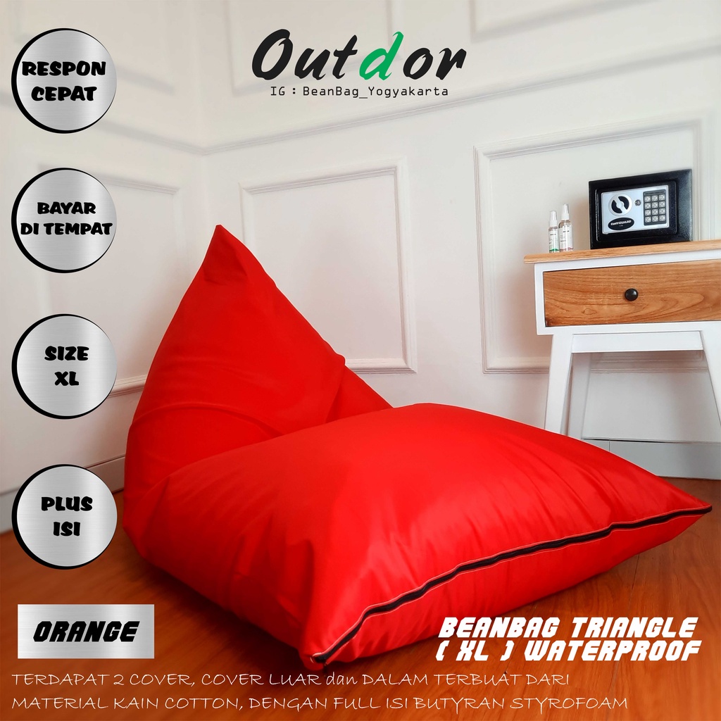 Jual Beanbag Waterproof Polos Sudah Plus Isi Styrofoam Ukuran Xl