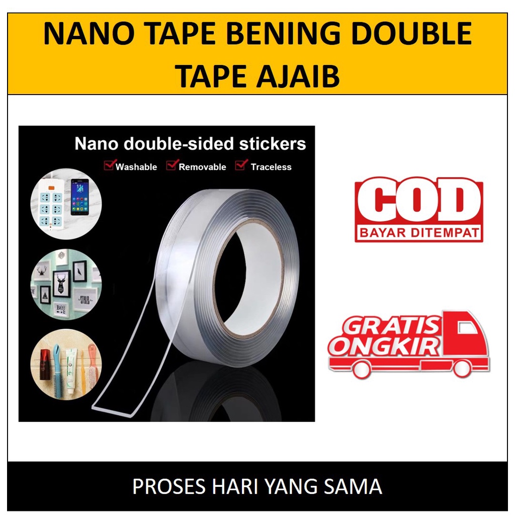 Jual Nano Tape Double Tape Bening Transparan M M M Double Tape Ajaib