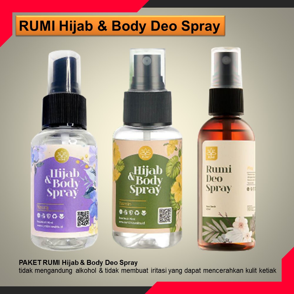 Jual PAKET RUMI LIMA WAKTU Hijab Body Spray Yasmin And Naura Rumi